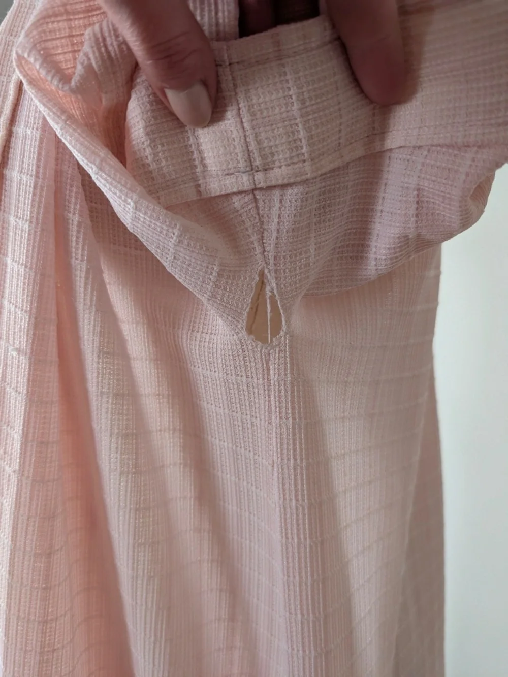 Vintage Robe Baby Pink Maxi Size Small Belted Feminine - Picture 16 of 16